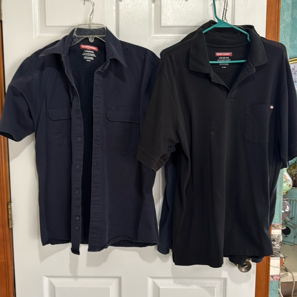 Bundle of 4 craftsman work shirts   One button.  3 polo